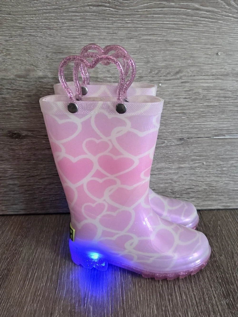 Western Chief Toddler Glitter Stars Lighted Rain Boot - Size 6